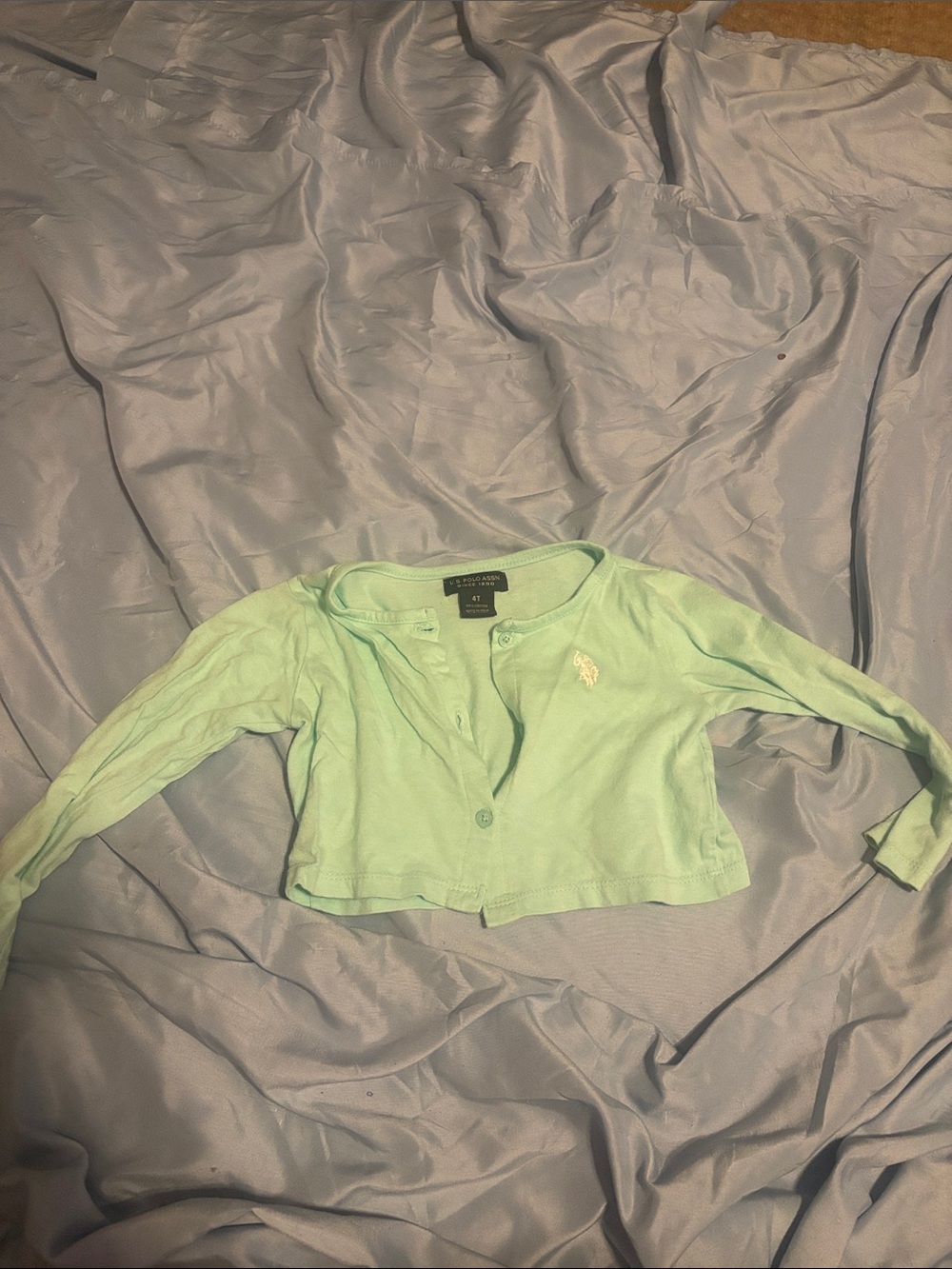 U.S. Polo Assn Girls' Mint Green Cropped Cardigan